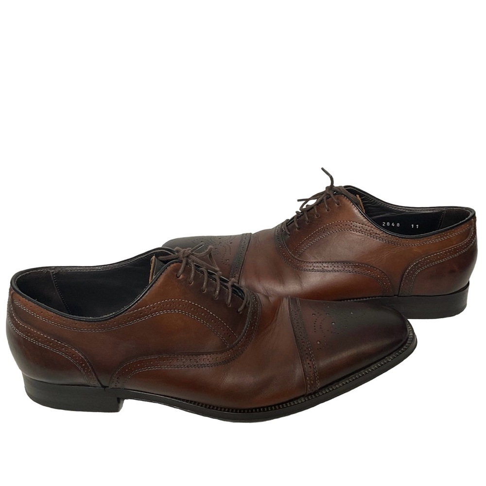 To Boot New York Adam Derrick Phelps Cap Toe Oxford in Crust Tobacco Color Sz 11